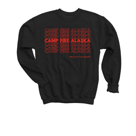 Camp Fire Alaska- Thank You (Youth), a Black Youth Crewneck Sweatshirt