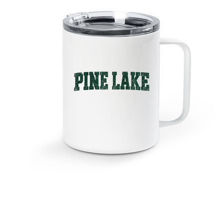 Pine Lake Classic Travel Mug, a White Stainless Steel Travel Mug