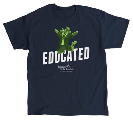 Educated and Jumping for Joy, a Navy Classic Unisex Tee