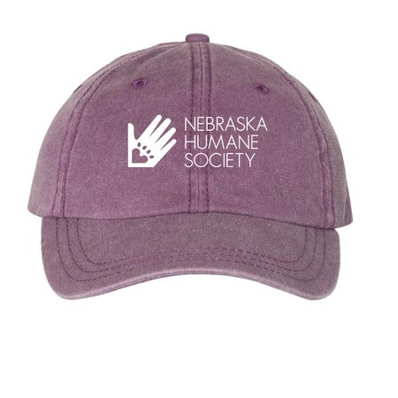 NHS Hat, a Wine Printed Pigment Dye Baseball Cap