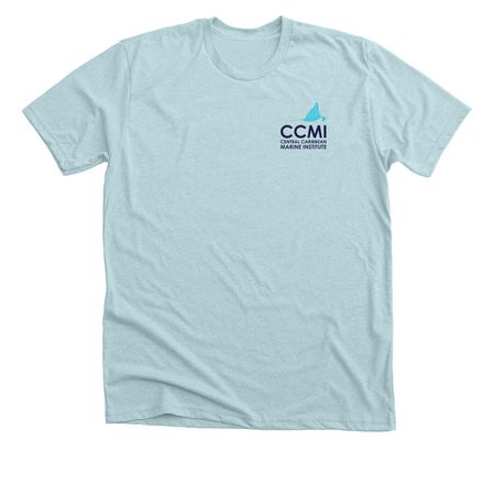 Support CCMI & help protect coral reefs, a Heather Ice Blue Premium Unisex Tee