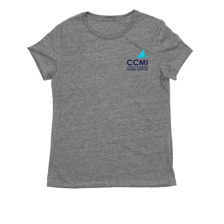 Support CCMI & help protect coral reefs, a Aluminum Grey Allmade Eco Triblend Women?s Tee