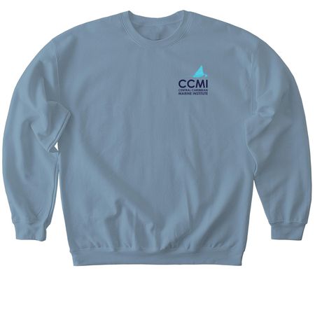 Support CCMI & help protect coral reefs, a Stone Blue Softstyle Crewneck Sweatshirt