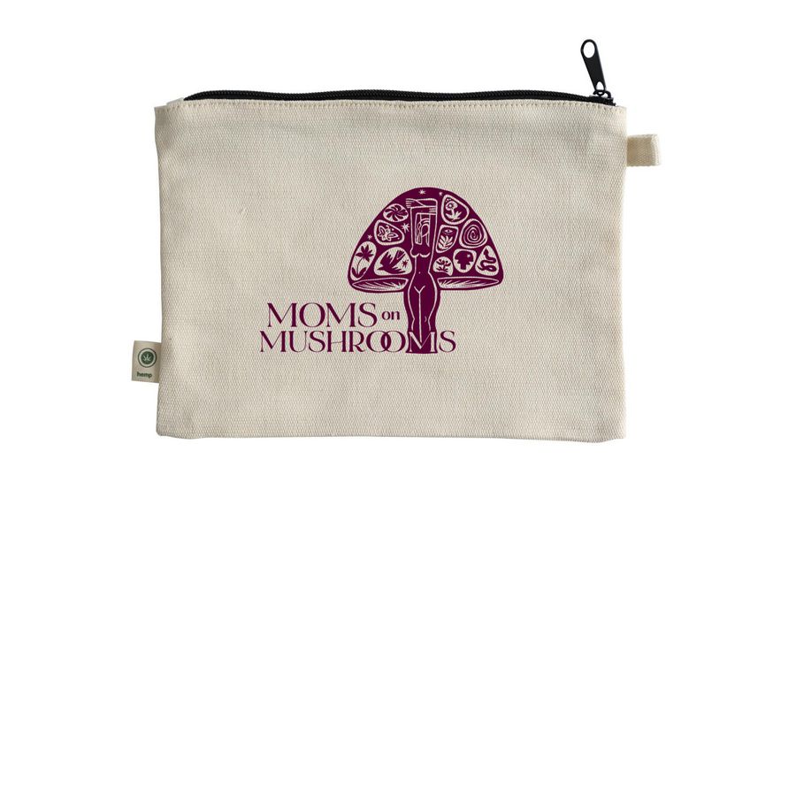 Probably Microdosing Hemp Logo Pouch&nbsp;, a Natural 9"x7" Hemp Blend Pouch (back-view)