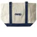 Canvas Tote Bag, a Natural/Navy Large Two-Tone Canvas Tote Bag