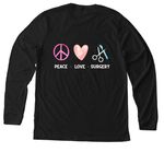 Peace, Love- Surgery, a Solid Black Blend Premium Long Sleeve Tee (back-view)