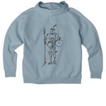 Hand Drawn Knight, a I Like You Blue Allmade Organic CVC Pullover Hoodie (back-view)