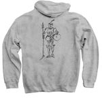 Hand Drawn Knight, a Sport Grey Pullover Hoodie (back-view)