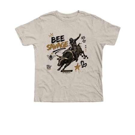Bee Savage- Bull Rider&nbsp;, a Heather Dust Premium Youth Tee