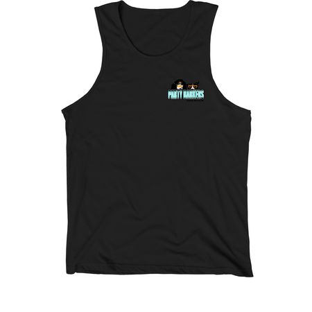 Pocket Logo_Back Logo, a Black Premium Cotton Tank