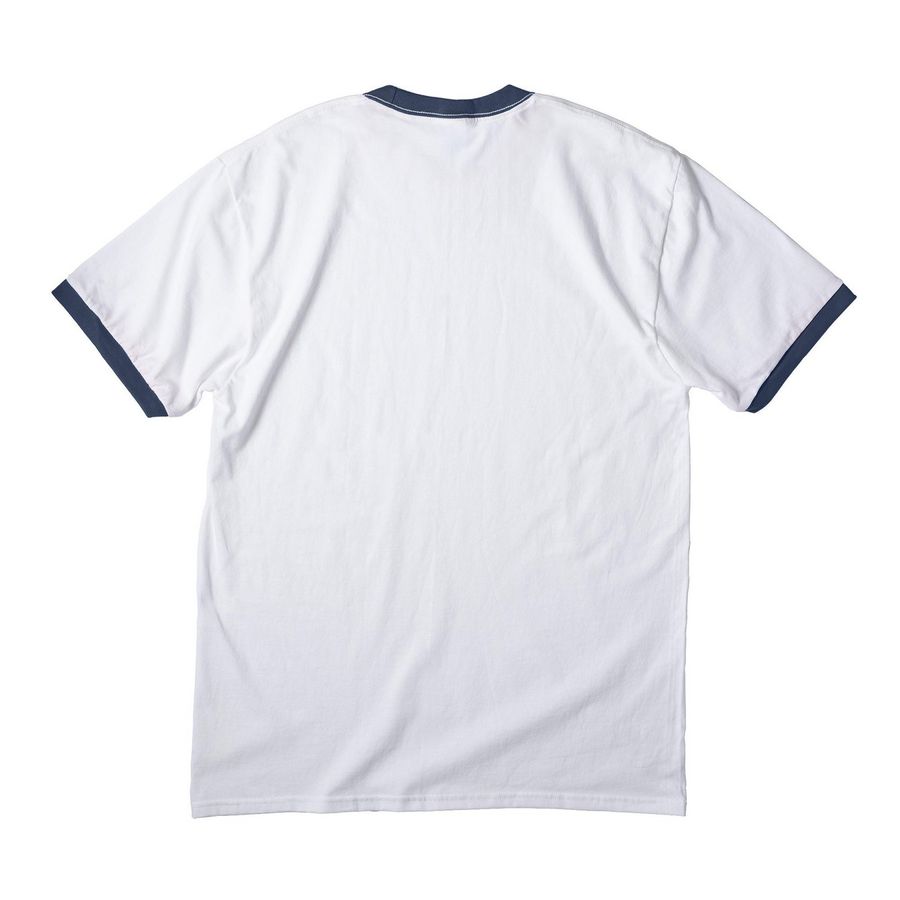 Genuine Fake WWII USN Kelvinator Station Tee, a White/ Navy Cotton Ringer Tee (back-view)