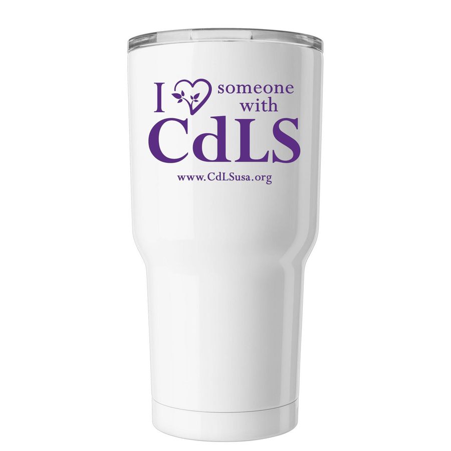 I Love Someone Tumbler, a White Insulated Tumbler (back-view)