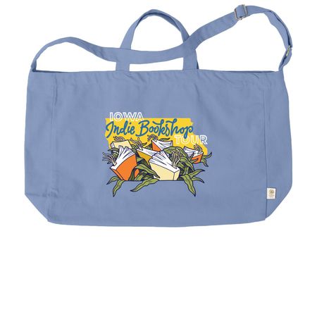 Iowa Indie Bookshop Tour Large Tote, a Elemental Blue Reclaimist G2G Tote Bag