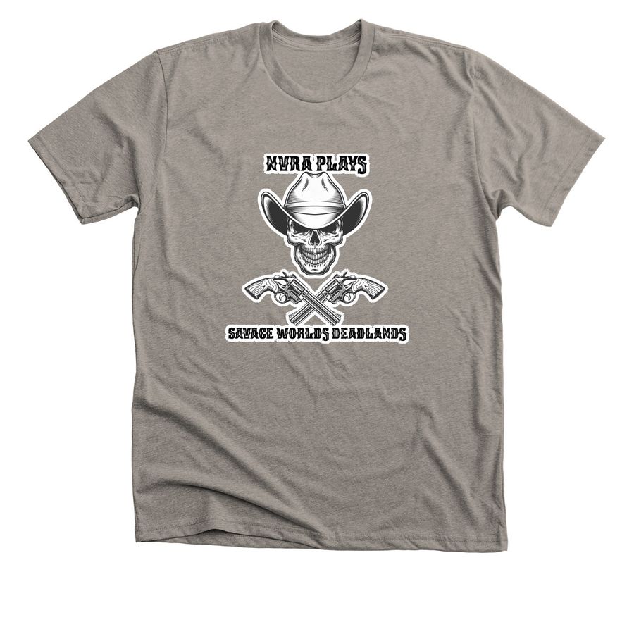 NVRA Plays Deadlands, a Heather Stone Premium Unisex Tee