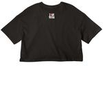 Not Flexible, a Black Women?s Cropped Cotton Tee (back-view)