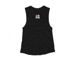Not Flexible, a Black Women's Muscle Tank (back-view)
