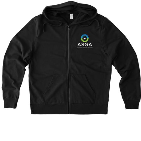 ASGA Hoodies, a Deep Black Allmade Organic French Terry Zip Up Hoodie