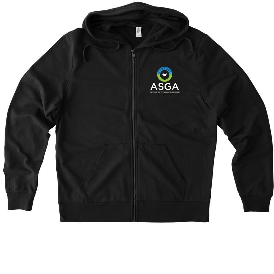 ASGA Hoodies, a Deep Black Allmade Organic French Terry Zip Up Hoodie