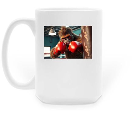 Cool Cryptid, a White Large Coffee Mug (back-view)