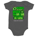 Dwarfism Awareness, a Charcoal Infant Onesie (back-view)