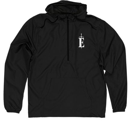 Emblem Jackets, a Black Quarter-Zip Windbreaker