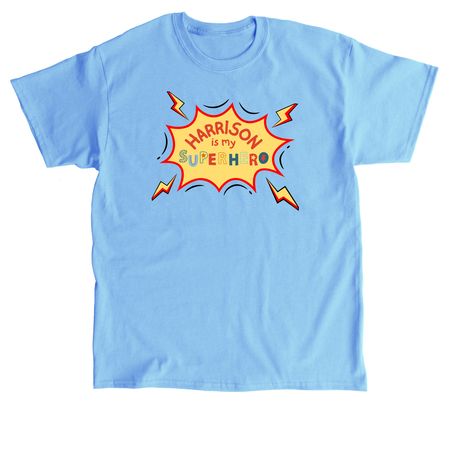 Harrison is my hero - QR Code Back, a Carolina Blue Classic Unisex Tee