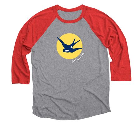 Classic Hirundo&nbsp;, a Red and Premium Heather 3/4 Sleeve Baseball Tee