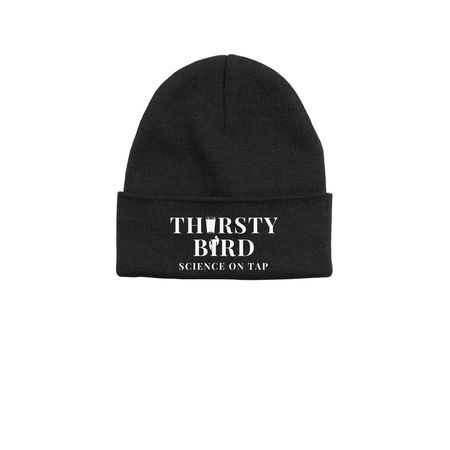 Thirsty Bird: Science on Tap Beanie, a Black Printed Base Camp Beanie