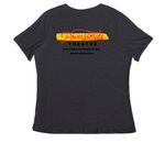 INKubator Tee, a Dark Grey Heather Women's Relaxed V-Neck Tee (back-view)