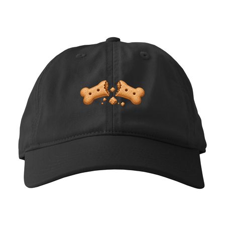 Broken Biscuit Hat, a Black Printed Eco Baseball Cap