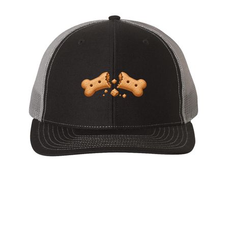Broken Biscuit Hat, a Black/ Charcoal Printed Snapback Trucker Cap