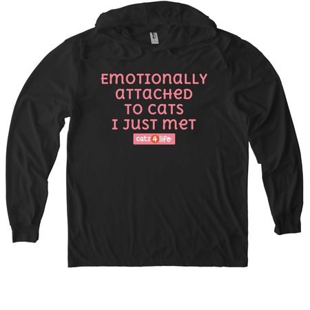 Emotional Support Cats, a Space Black Allmade Eco Triblend Hoodie Tee
