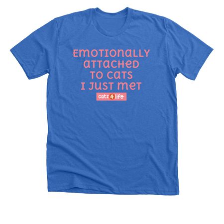Emotional Support Cats, a Heather True Royal Premium Unisex Tee