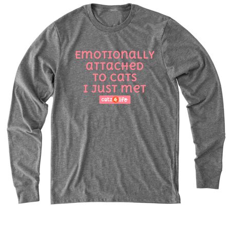 Emotional Support Cats, a Aluminum Grey Allmade Eco Triblend Long Sleeve Tee