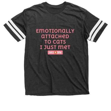 Emotional Support Cats, a Vintage Smoke / White Football Jersey Tee