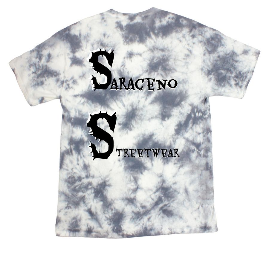 Saraceno Streetwear shirt&nbsp;, a Grey Crystal Tie Dye Tee (back-view)