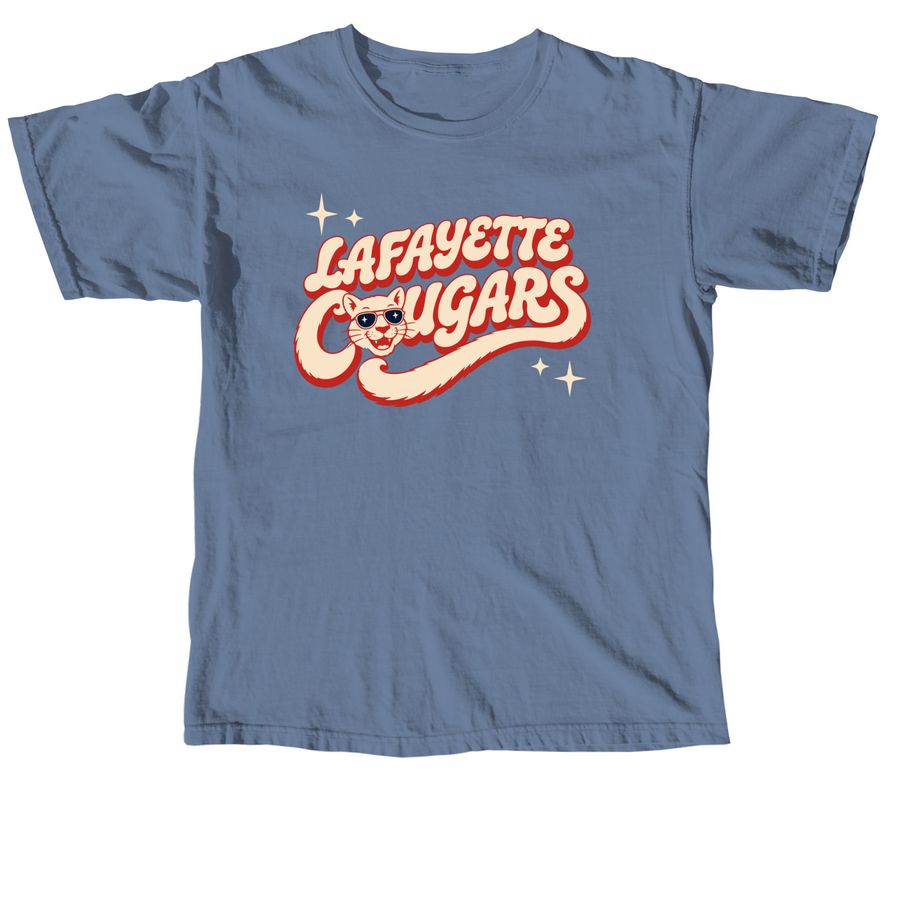 Retro Cougar Shirts - Dark, a Blue Jean Comfort Colors Unisex Tee