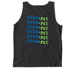 Team Pet, a Black Comfort Colors Tank Top (back-view)
