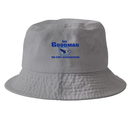 Campaign Hats, a Grey Printed Bucket Hat