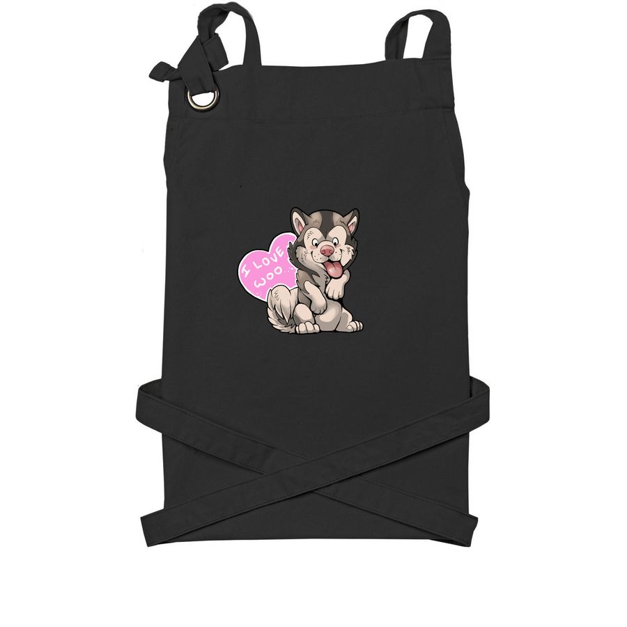 Cooking along, a Black Cotton Canvas Pocket Apron