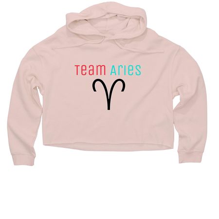 Team Aries, a Blush Women?s Lightweight Cropped Hoodie