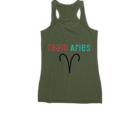 Team Aries, a Military Green Women's Racerback