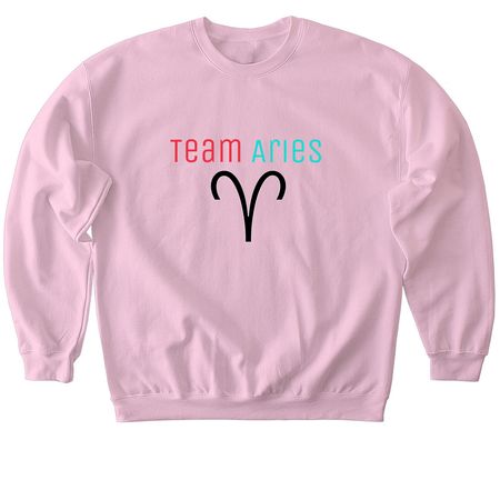 Team Aries, a Light Pink Softstyle Crewneck Sweatshirt