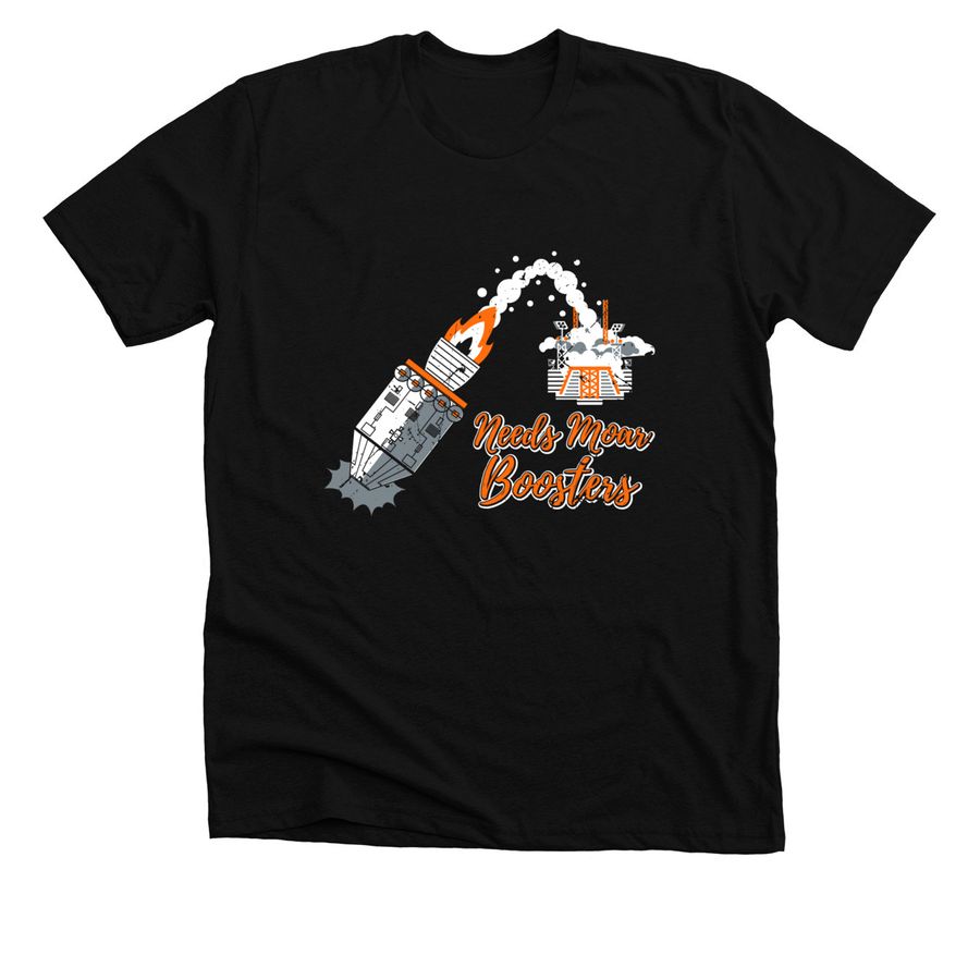 Moar Boosters, a Solid Black Blend Premium Unisex Tee