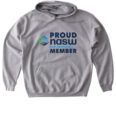 Proud NASW Member, a Sport Grey Gildan Softstyle Pullover Hoodie