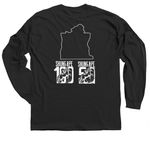 The Berm (Skunk Ape 100/50), a Black Classic Long Sleeve Tee (back-view)