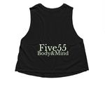 Wild Defined, a Solid Black Blend Women?s Cropped Racerback Tank (back-view)