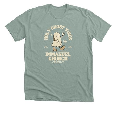 FALL SPECIAL: Holy Ghost Vibes, a Heather Sage Premium Unisex Tee