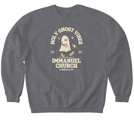 FALL SPECIAL: Holy Ghost Vibes, a Charcoal Softstyle Crewneck Sweatshirt