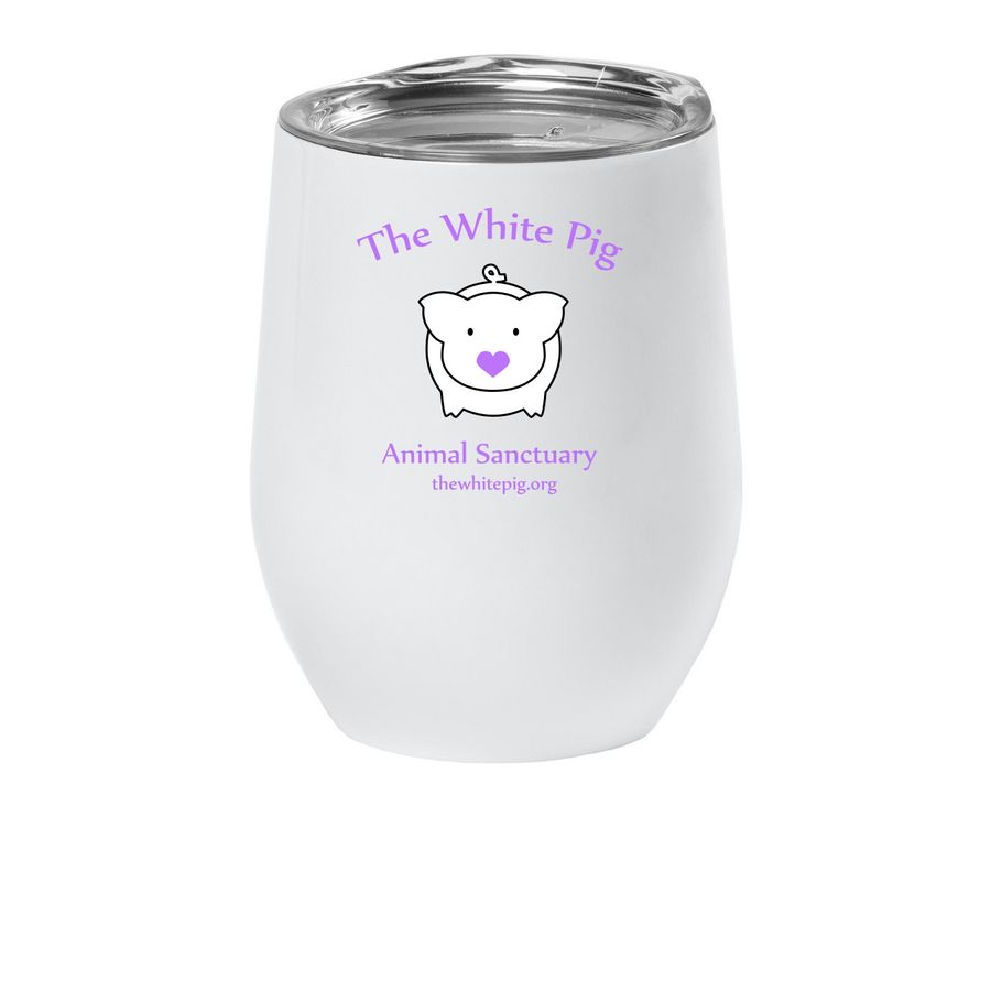 The White Pig Animal Sanctuary, a White Insulated Wine Cup
